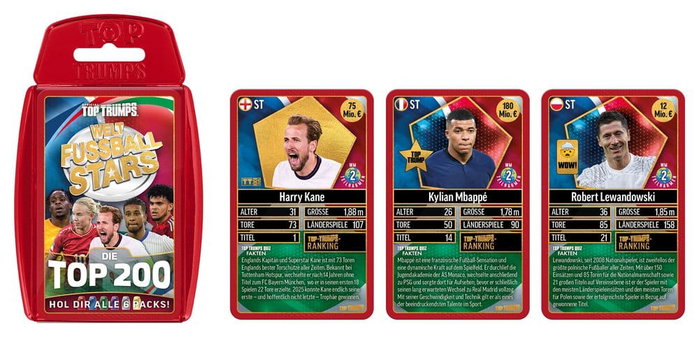 Winning Moves World Football Stars Jeu de Cartes 200 Pack - Allemand