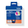 Brother LC521VAL Multipack Cartouches d'encre Original Noir Cyan Magenta Jaune