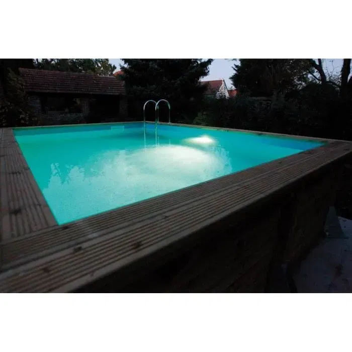 Ubbink Spot LED 350 Blanc pour Piscines en Bois, IP68, 24W, 12VAC/50Hz, avec Transformateur Extérieur - Garantie 2 Ans