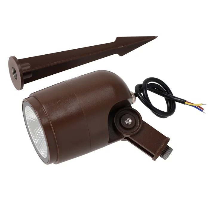 Foco Led con Pincho Jardín 12W IP65 2700K Acabado Marrón