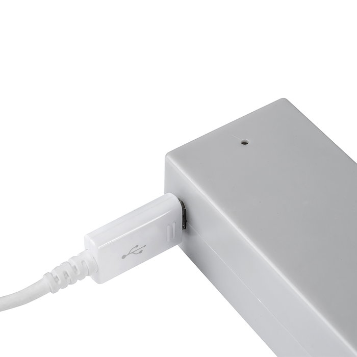 Emuca barre de penderie pour armoire Castor avec lumière LED, batterie amovible et détecteur de mouvement, 858, Anodisé mat