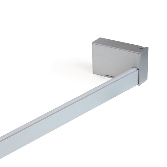 Emuca barre de penderie pour armoire Castor avec lumière LED, batterie amovible et détecteur de mouvement, 858, Anodisé mat