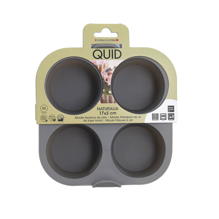 Quid Naturalia Moule à Muffins en Silicone Gris 18x16x6 cm (12 Unités) - Durable et Résistant