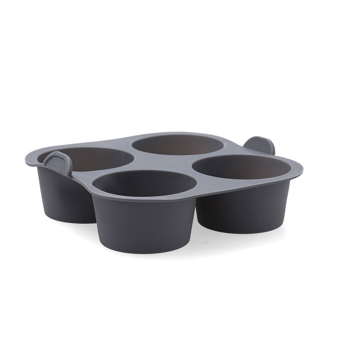 Quid Naturalia Moule à Muffins en Silicone Gris 18x16x6 cm (12 Unités) - Durable et Résistant