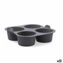 Quid Naturalia Moule à Muffins en Silicone Gris 18x16x6 cm (12 Unités) - Durable et Résistant