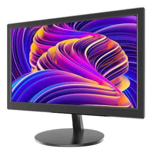 Hikvision Écran LED 18.5 pouces, 1366x768, 200 cd/m², 1000:1, 14 ms, 178°/178°, 75 Hz, HDMI, VGA, DC 12V, 2.0A, VESA, 1.9 kg