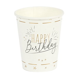 Party Time Lot de 6 Verres en Carton Anniversaire 200 ml