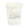 Party Time Lot de 6 Verres en Carton Anniversaire 200 ml