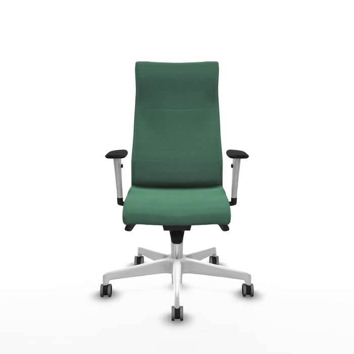 Piqueras Y Crespo Sillón Albacete, mécanisme Sincro, Vert émeraude, Base blanche
