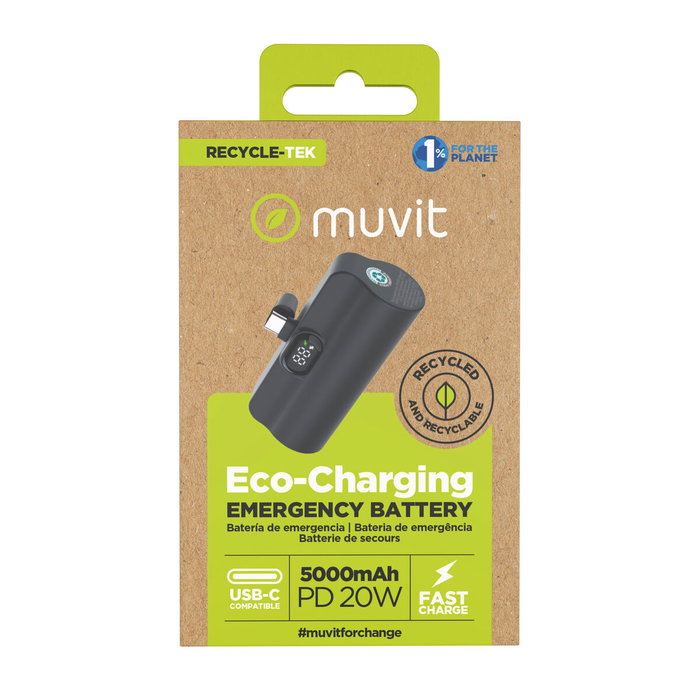 Powerbank Muvit for Change DP53D-R-PD Noir 5000 mAh