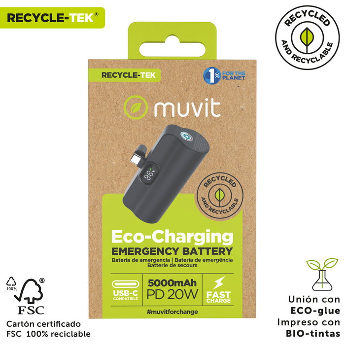 Powerbank Muvit for Change DP53D-R-PD Noir 5000 mAh