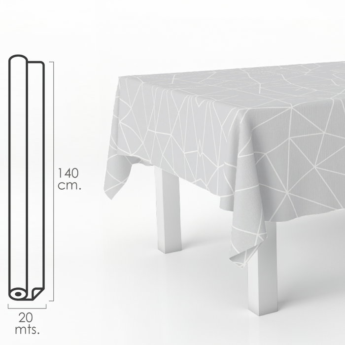 ORYX Nappe en rouleau géométrique gris 140 cm x 20 m ORYX Nappe en rouleau géométrique gris 140 cm x 20 m