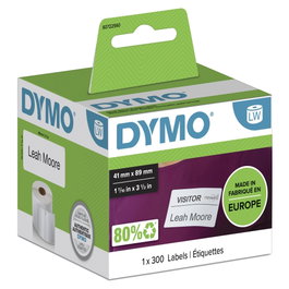 Dymo Étiquettes de Badge Nominatif Amovibles 89 x 41 mm, 300 unités