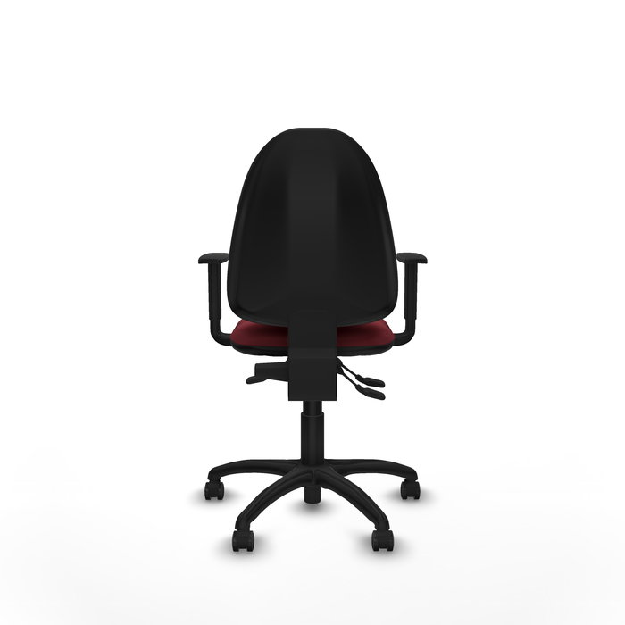 Chaise de bureau Aýna avec mécanisme Asincro, revêtement en simili cuir couleur grenat. Équipée d'une base en polyamide noir, d'accoudoirs 1D et de roulettes pour parquet Chaise de bureau Aýna avec mécanisme Asincro, revêtement en simili cuir couleur grenat. Équipée d'une base en polyamide noir, d'accoudoirs 1D et de roulettes pour parquet