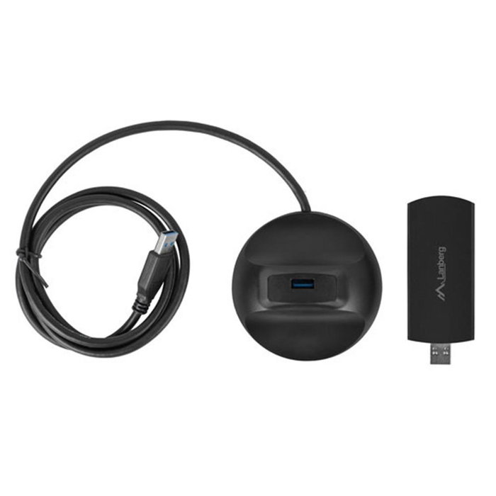 Lanberg NC-3000-WI Adaptateur réseau USB Wi-Fi 6 AX3000 Tri-Band, 2.4/5/6 GHz, 3000 Mbps, MU-MIMO, WPA3
