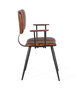 GINER Y COLOMER - Lot de 2 chaises design avec structure robuste en tube de fer noir et assise en cuir de vache marron, style moderne et épuré
