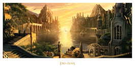 Weta Workshop Le Seigneur des Anneaux impression Art Print The Grey Havens 59 x 30 cm