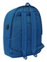 Safta Mochila Double Sac à Dos pour Ordinateur Portable 15,6 Pouces + Port USB Charging Real Madrid pour Fille Bleu 31x44x18 cm