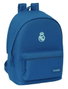 Safta Mochila Double Sac à Dos pour Ordinateur Portable 15,6 Pouces + Port USB Charging Real Madrid pour Fille Bleu 31x44x18 cm