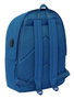 Safta Mochila Double Sac à Dos pour Ordinateur Portable 15,6 Pouces + Port USB Charging Real Madrid pour Fille Bleu 31x44x18 cm