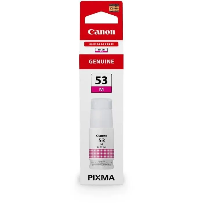 Canon - Bouteille d'encre GI-53M Magenta - 60 ml - Compatible PIXMA G650 et G550 - Jusqu'à 3800 photos par jeu - Encre à colorant (4681C001)