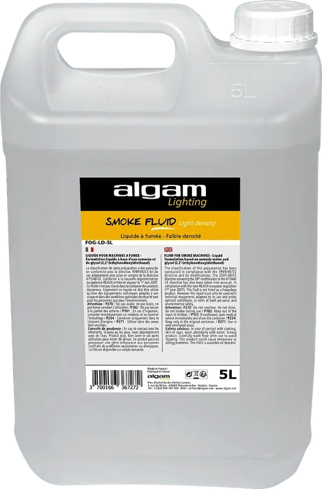 ALGAMLIGHT Liquide à faible densité pour machines à fumée - 5L ALGAMLIGHT Liquide à faible densité pour machines à fumée - 5L