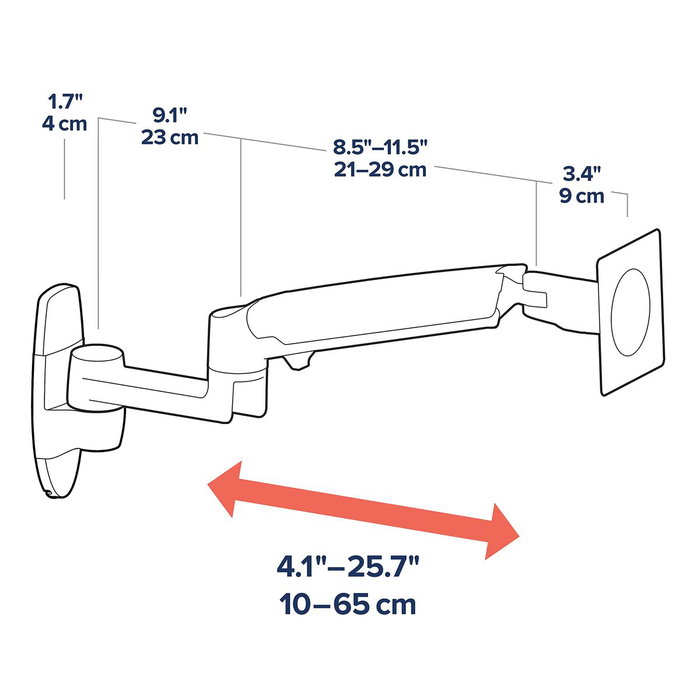 Support de TV Ergotron 45-243-224 11 Kg 34"