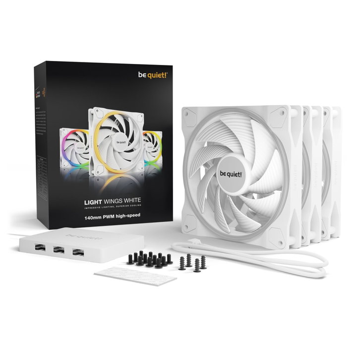 be quiet! Light Wings White 140mm PWM High-Speed (Pack de 3) White