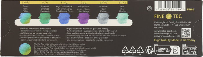 Finetec Set d'aquarelles nacrées Cool