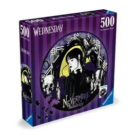 Ravensburger - Puzzle rond 500 pièces - Mercredi Addams (Dessins animés et BD) - À partir de 10 ans