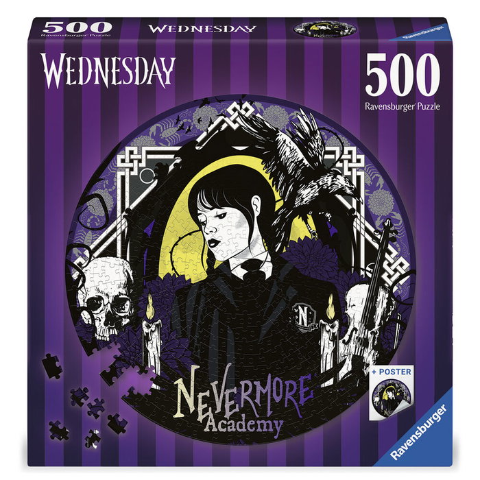 Ravensburger Puzzle rond Mercredi Addams 500 pièces