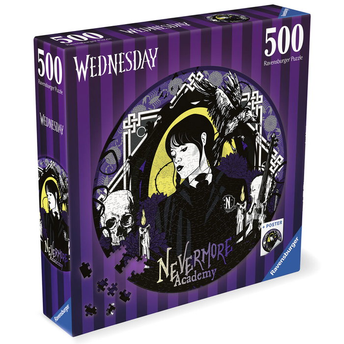 Ravensburger Puzzle rond Mercredi Addams 500 pièces