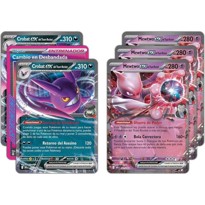 Pokemon League Battle Deck Team Rocket's Mewtwo EX - Blister de cartes - Version latino - Jeu pour +6 ans