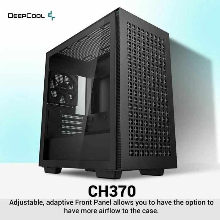 Deepcool CH370 Boîtier Gaming Micro ATX avec Verre Trempé Noir