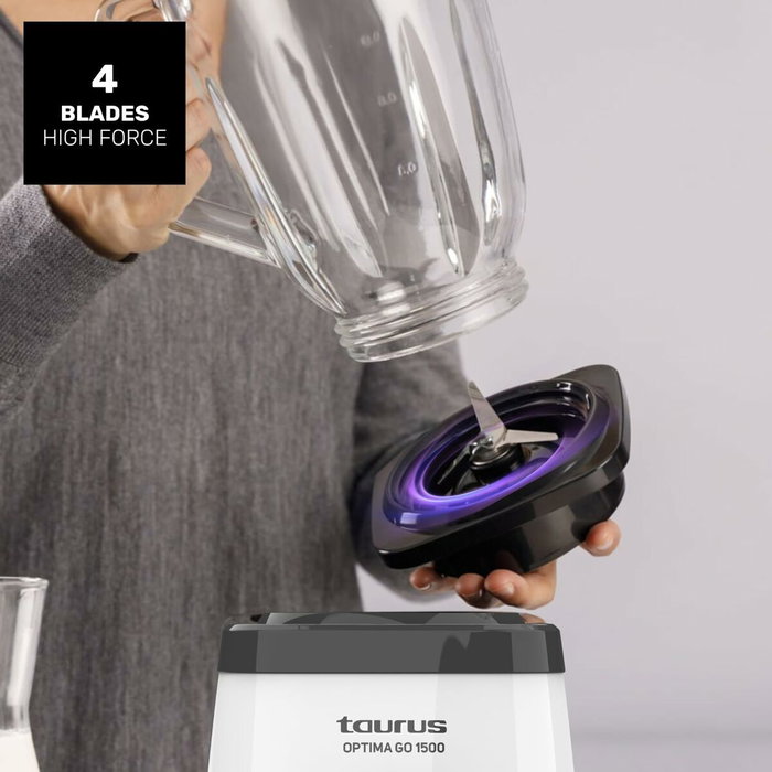 Bol mixeur Taurus 912471000 Blanc Noir 1500 W 1,5 L