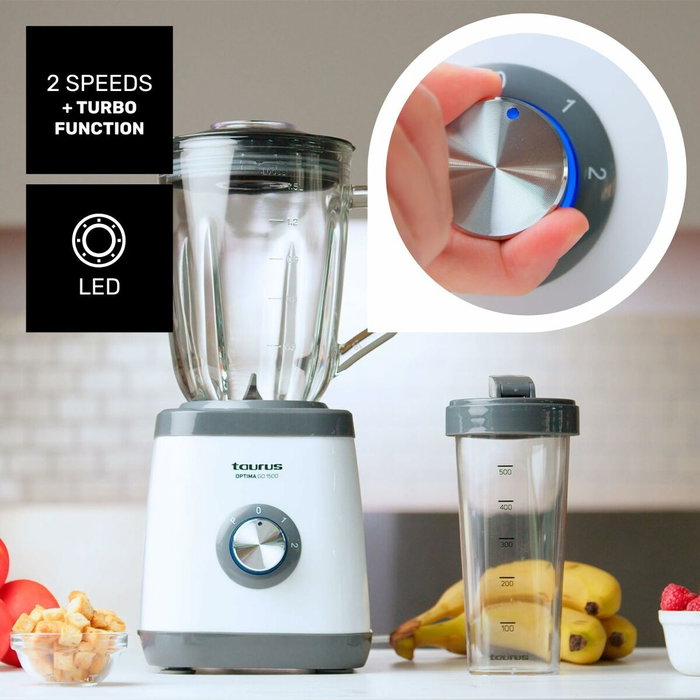 Bol mixeur Taurus 912471000 Blanc Noir 1500 W 1,5 L