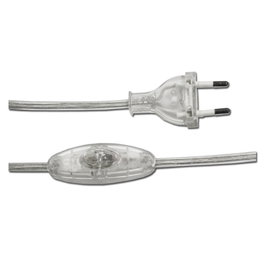 Edm Connexion avec interrupteur 3a 1,5m 2x0,75mm manguera plana transparente