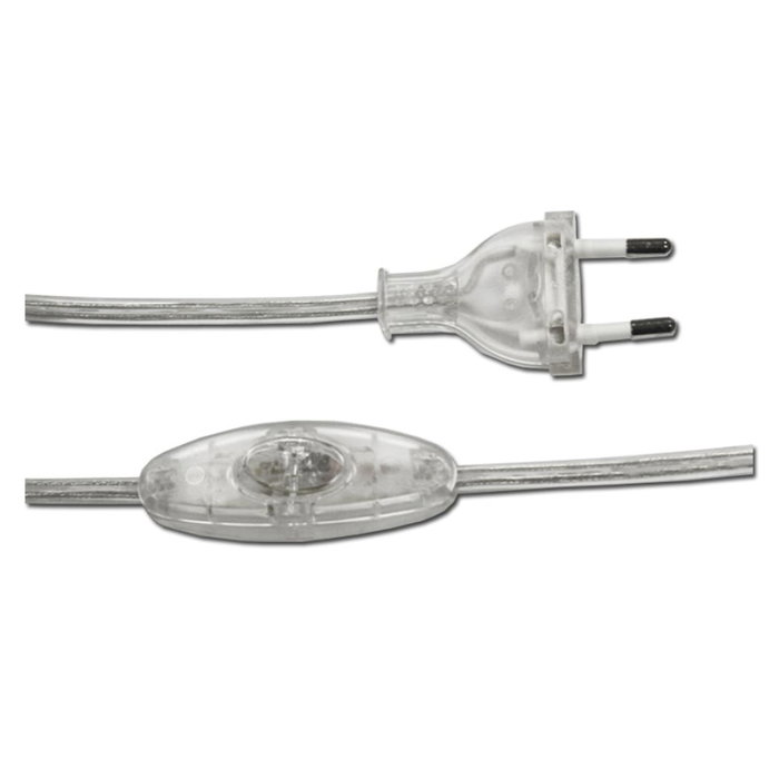 Edm Connexion avec interrupteur 3A 1,5m 2x0,75mm manguera plana transparente Edm Connexion avec interrupteur 3A 1,5m 2x0,75mm manguera plana transparente