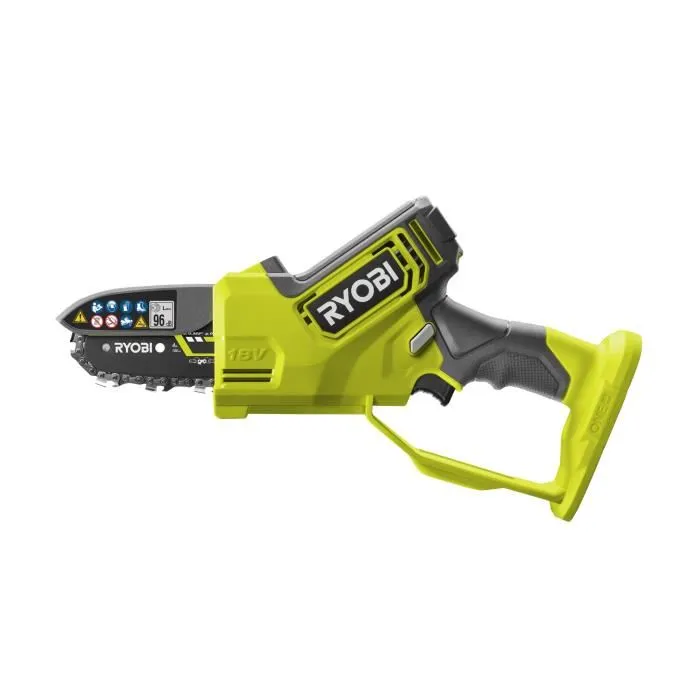 Ryobi Élagueur sur Perche Sans Fil 18V ONE+ Brushless, Guide de 10 cm, Vitesse 6 m/s, Tendeur Sans Outil, avec Batterie 2.0 Ah et Chargeur RY18PSX10A-120