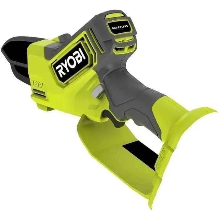 Ryobi Élagueur sur Perche Sans Fil 18V ONE+ Brushless, Guide de 10 cm, Vitesse 6 m/s, Tendeur Sans Outil, avec Batterie 2.0 Ah et Chargeur RY18PSX10A-120
