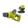 Ryobi Élagueur sur Perche Sans Fil 18V ONE+ Brushless, Guide de 10 cm, Vitesse 6 m/s, Tendeur Sans Outil, avec Batterie 2.0 Ah et Chargeur RY18PSX10A-120