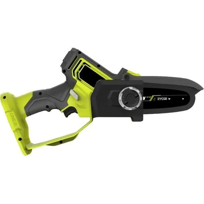 Ryobi Élagueur sur Perche Sans Fil 18V ONE+ Brushless, Guide de 10 cm, Vitesse 6 m/s, Tendeur Sans Outil, avec Batterie 2.0 Ah et Chargeur RY18PSX10A-120