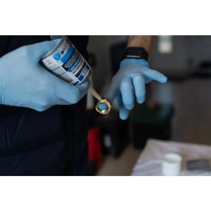 GEB Résine d'étanchéité anaérobie PTFE RT1 pour eau potable - 75 ml - Étanchéité filetés métalliques, eau chaude/froide, vapeur