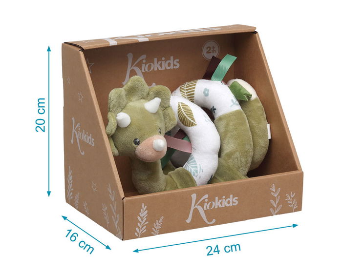 KioKids Peluche Dinosaure Spiral Vert Doux pour Bébé 0 Mois Plus - Jouet Berceau et Poussette en Polyester KioKids Peluche Dinosaure Spiral Vert Doux pour Bébé 0 Mois Plus - Jouet Berceau et Poussette en Polyester