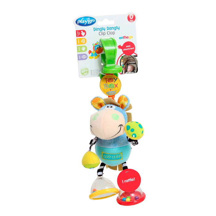Playgro Dingly Dangly Clip Clop 010114004 Jouet d'éveil avec pince, sonnailles et miroir, multilingue Playgro Dingly Dangly Clip Clop 010114004 Jouet d'éveil avec pince, sonnailles et miroir, multilingue