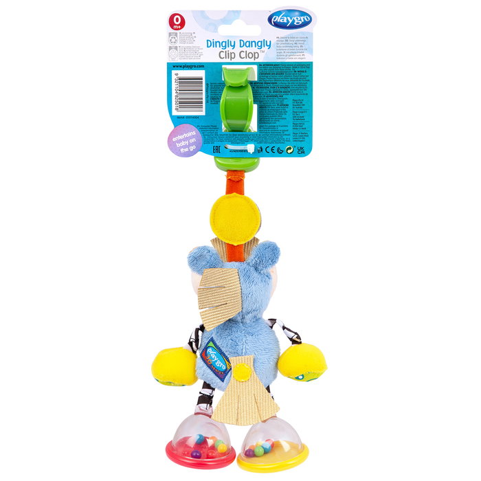 Playgro Dingly Dangly Clip Clop 010114004 Jouet d'éveil avec pince, sonnailles et miroir, multilingue Playgro Dingly Dangly Clip Clop 010114004 Jouet d'éveil avec pince, sonnailles et miroir, multilingue