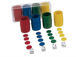 Cayro Accessoires de jeu de Parcheesi pour 4 joueurs en boîte plastique, version multilingue (espagnol, anglais, français, italien, portugais, allemand)