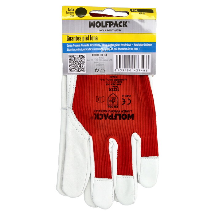 WOLFPACK LINEA PROFESIONAL Gant en cuir et toile 9 pouces WOLFPACK LINEA PROFESIONAL Gant en cuir et toile 9 pouces
