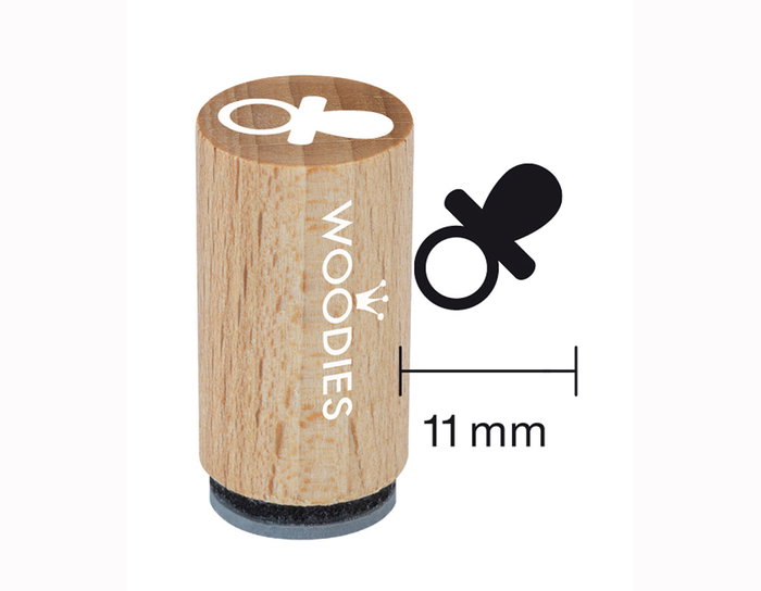 Woodies Mini tampon tétine en bois et caoutchouc 15x25mm Woodies Mini tampon tétine en bois et caoutchouc 15x25mm