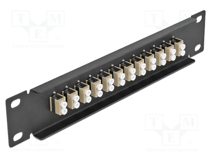DELOCK Panneau de brassage à fibre optique LC duplex noir 10 pouces